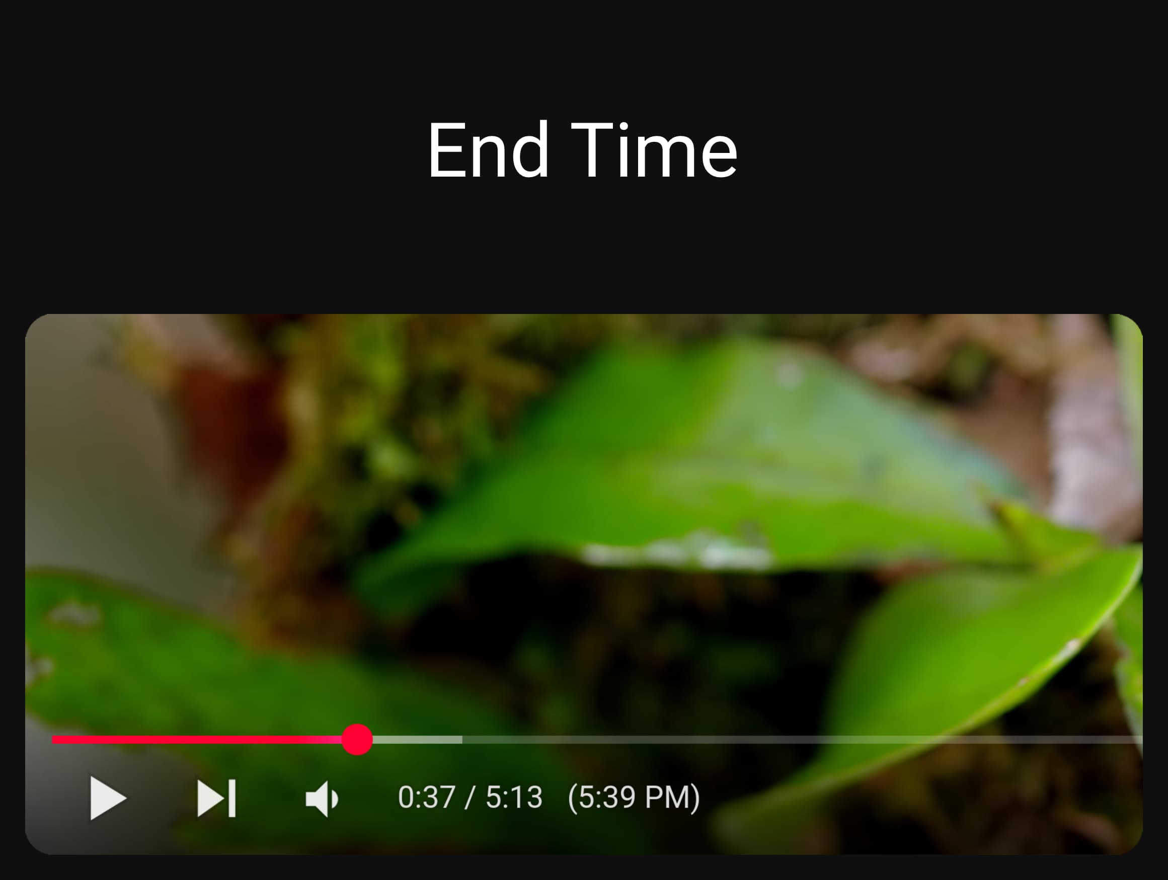 Estimated end time of a YouTube video