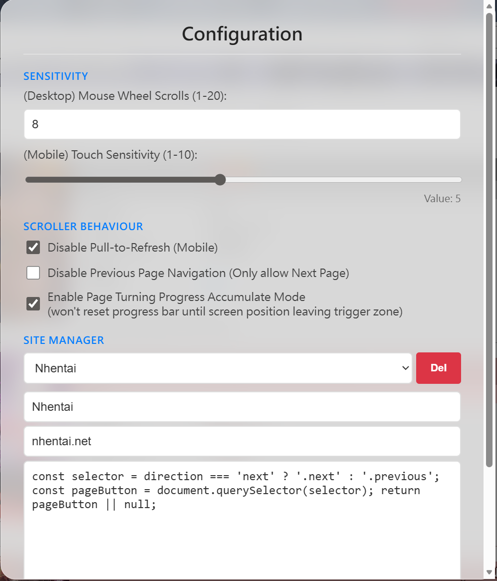 Gallery Scroll Navigator (custom setting)