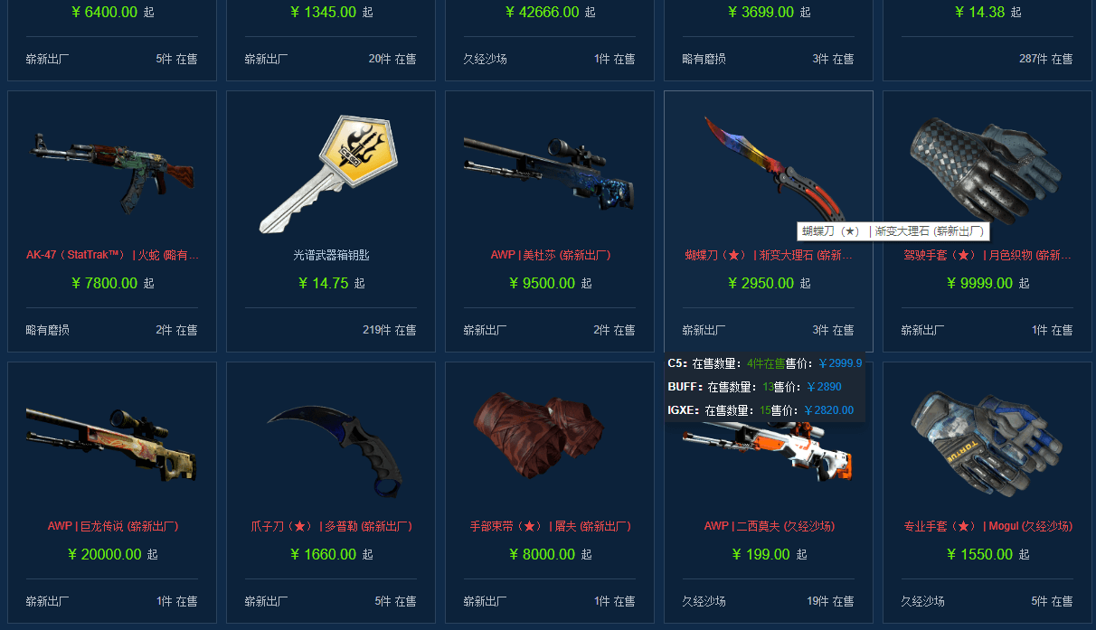 CSGO饰品价格对比脚本
