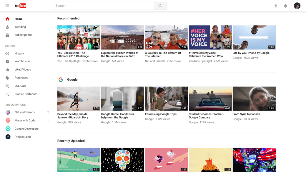 YouTube New UI