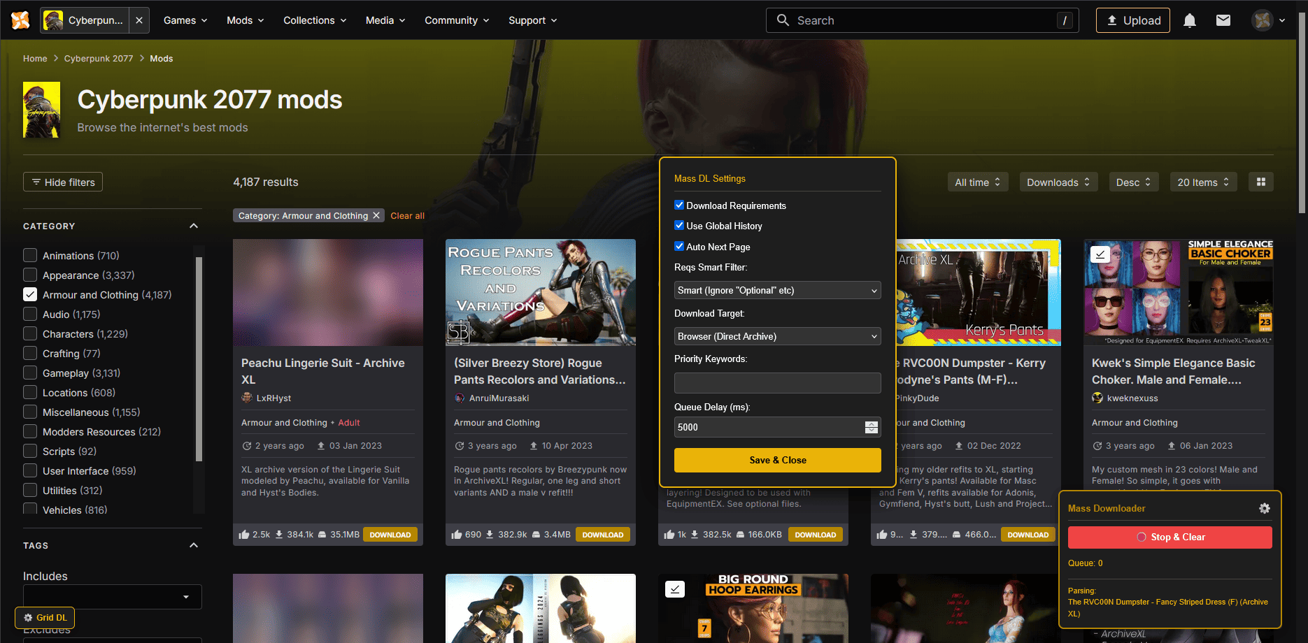 Nexus Mods Mass Auto-Downloader