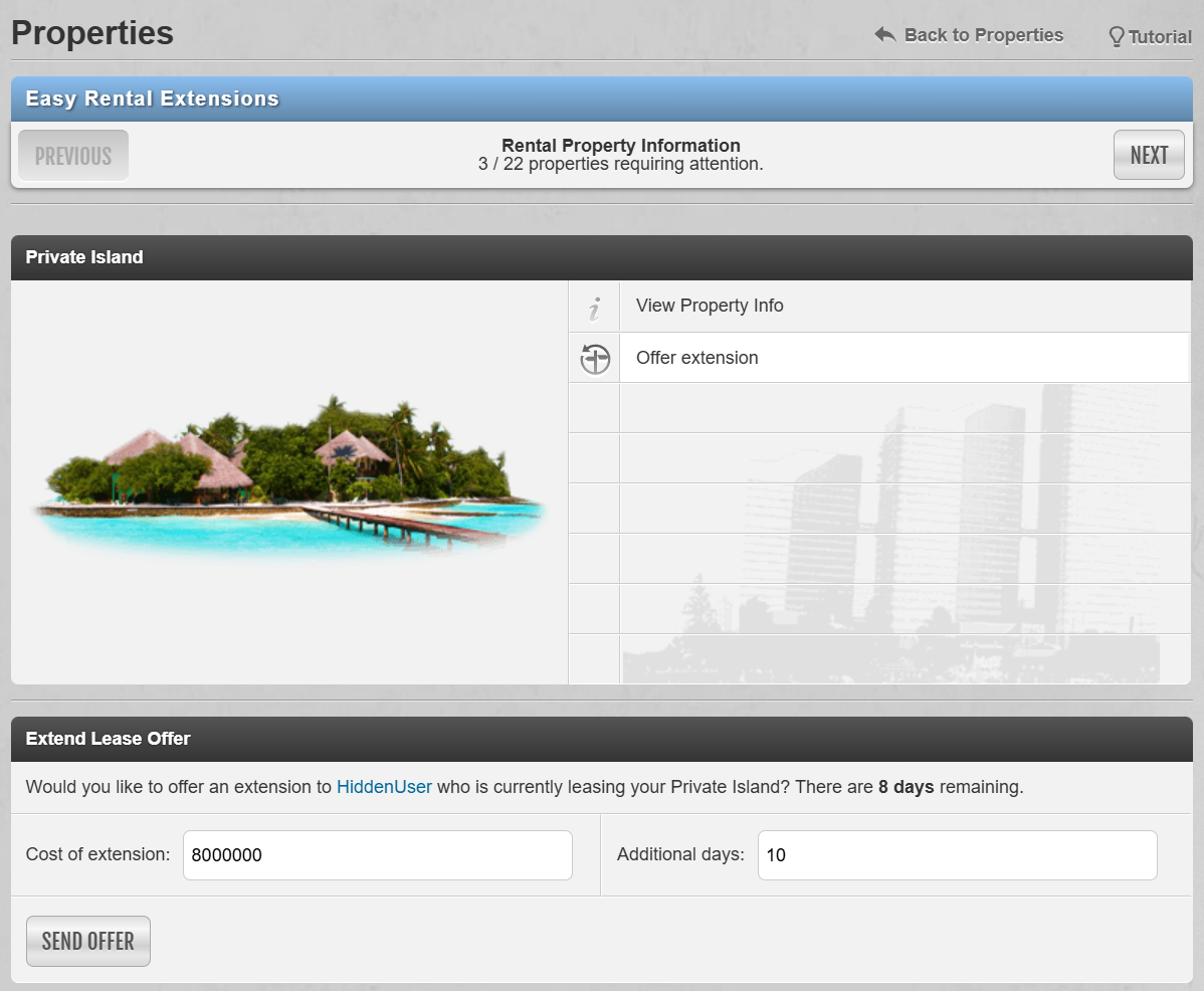 Easy Property Rent Extension