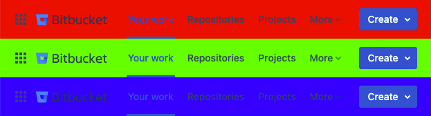 Screenshot of "Bitbucket: header color" in action