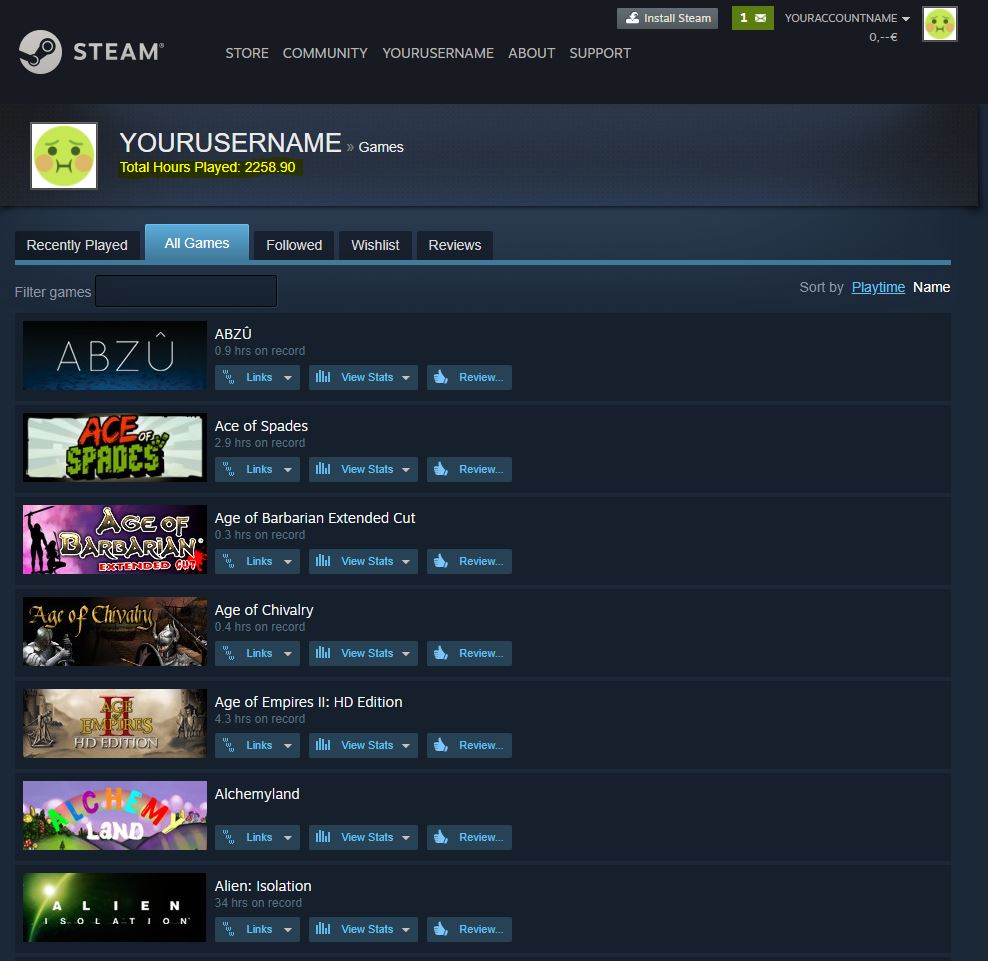 Steam Total Play Time