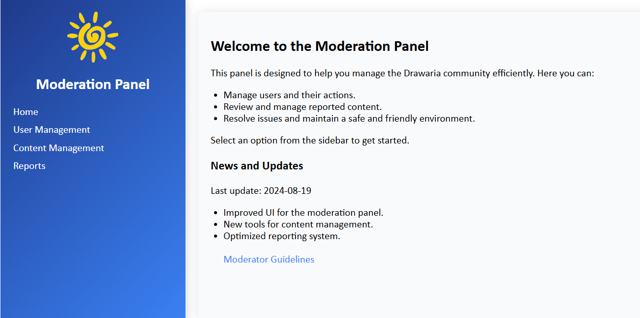 Moderator Panel YouTubeDrawaria