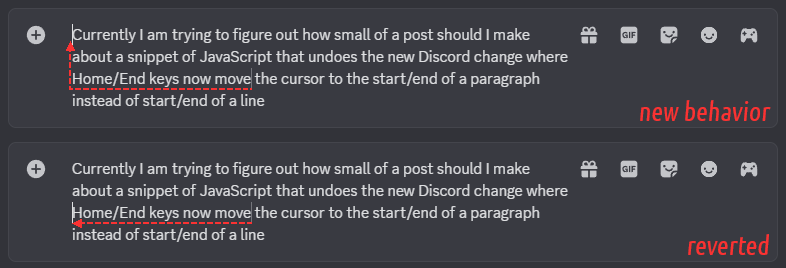 Discord: Normal Home/End in textbox