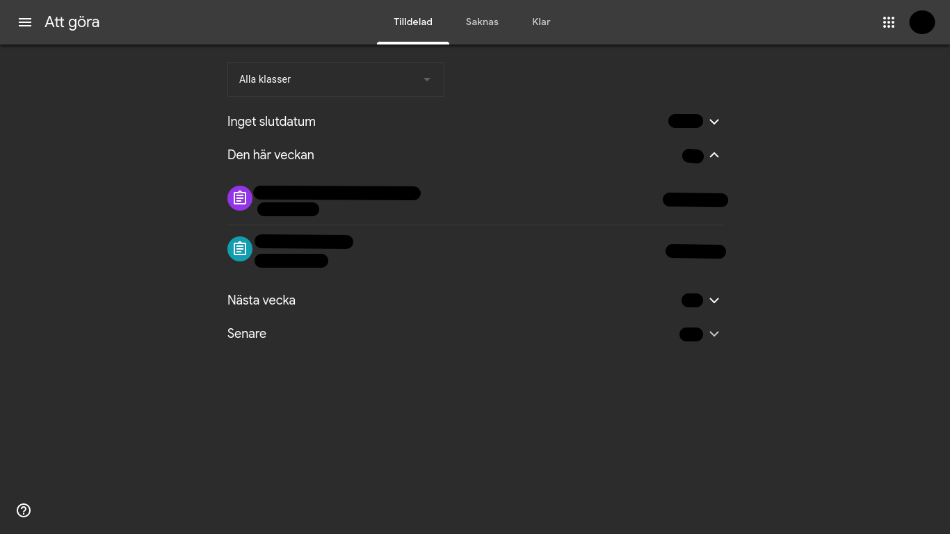 Google Classroom Dark Mode Theme