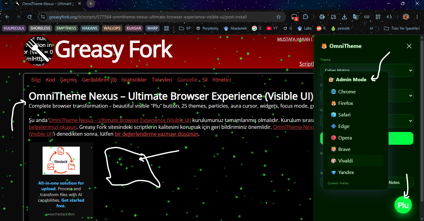 OmniTheme Nexus - Ultimate Browser Experience (Visible UI) - Source code
