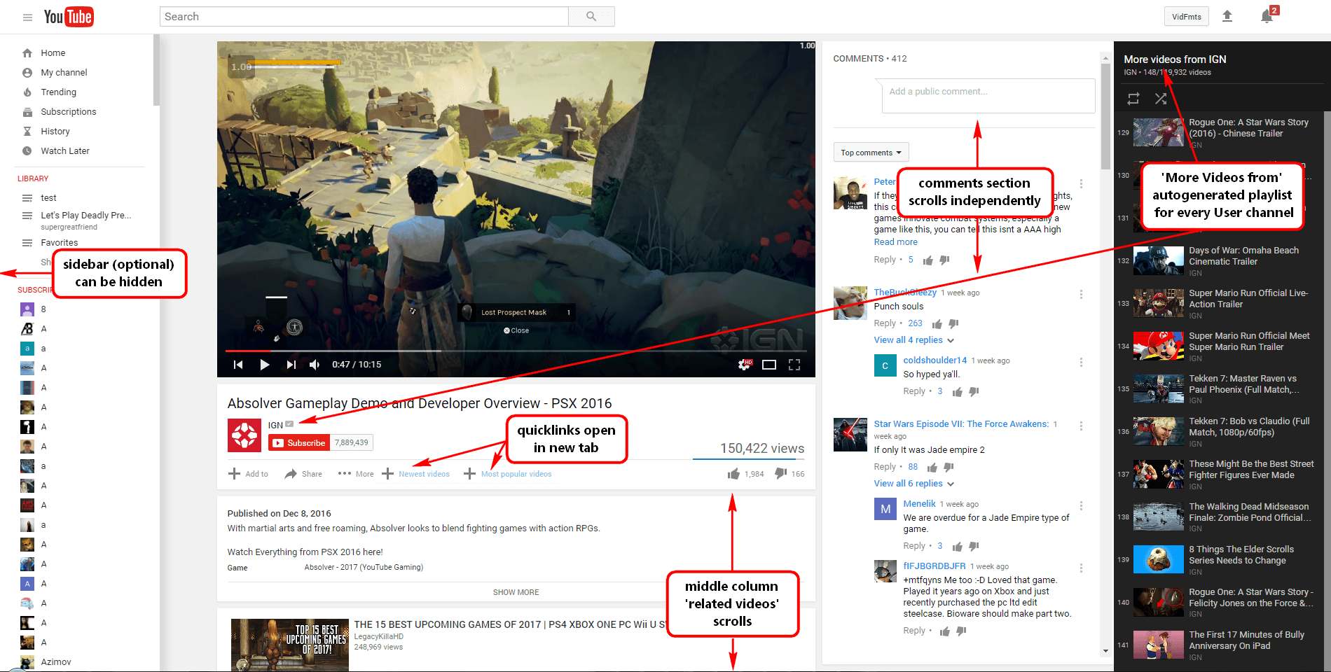Youtube Scrolling Comments Layout 2017