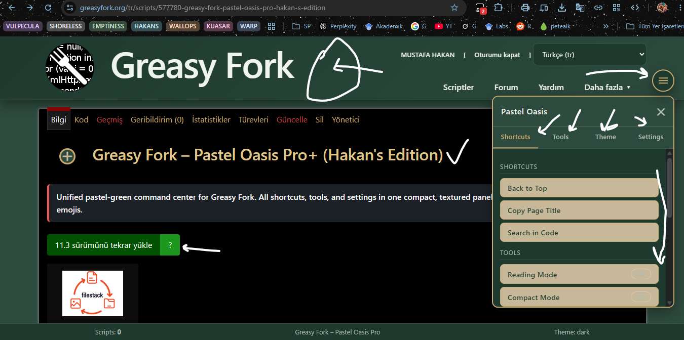 Greasy Fork – Pastel Oasis Pro+ (Hakan's Edition)