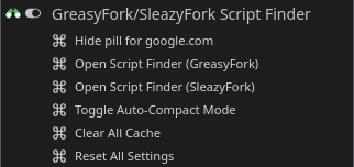 GreasyFork/SleazyFork Script Finder