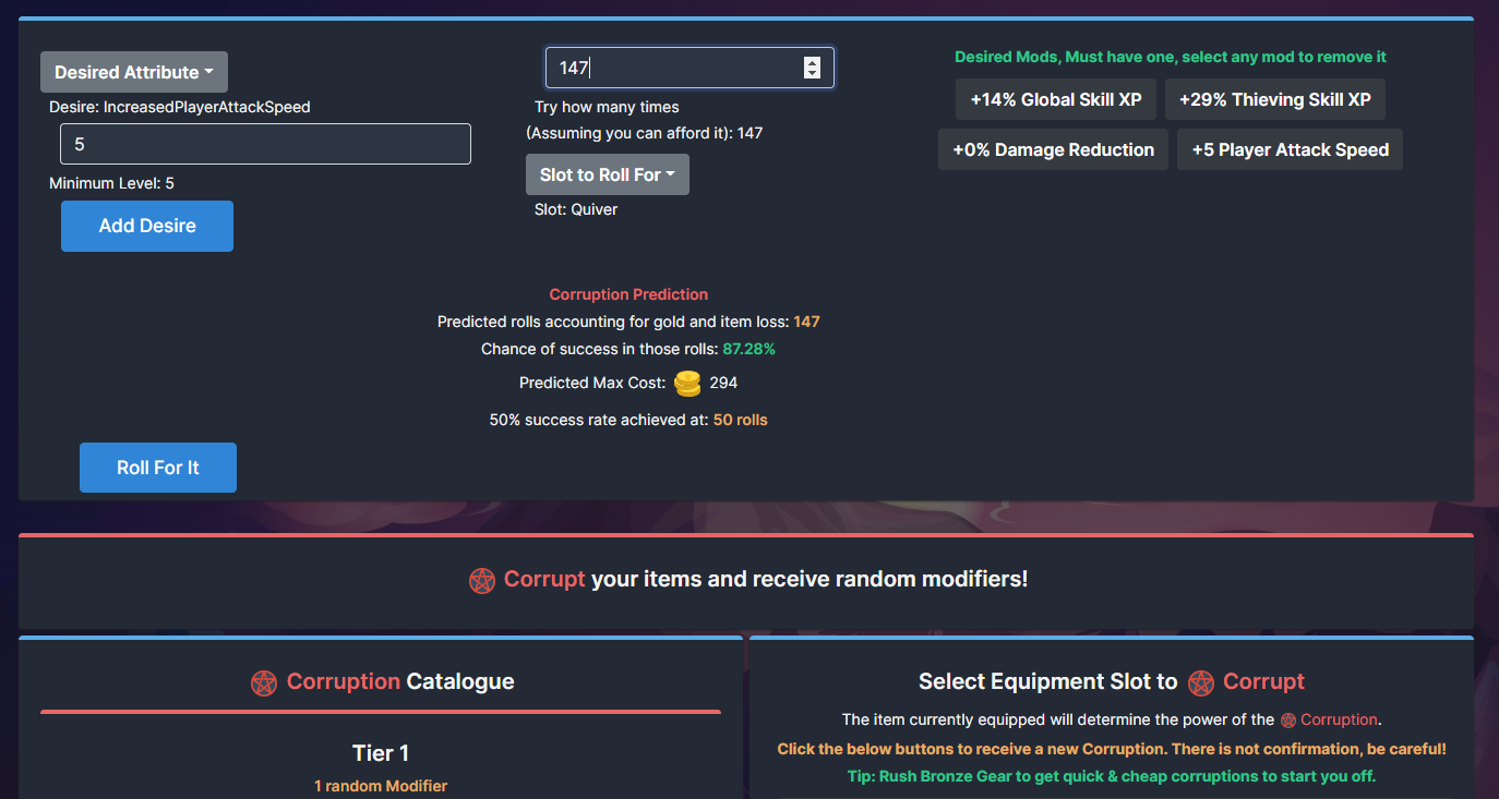 Melvor Idle Corruption Helper