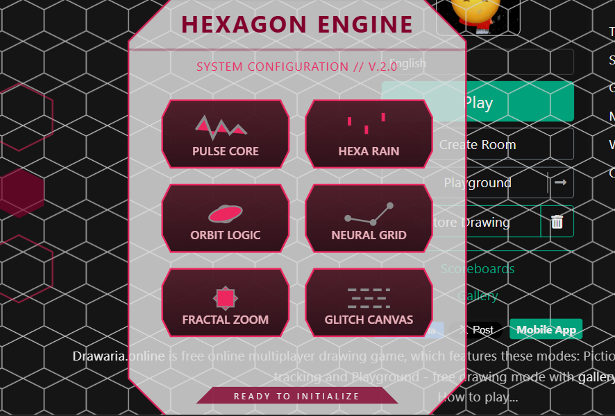 Hexagon Options Menu