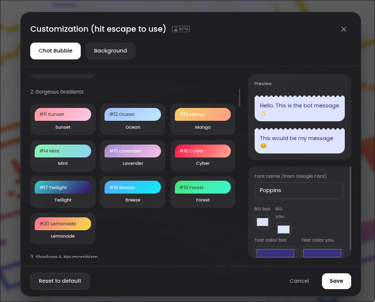 C.AI Custom Chat Bubbles + Bypass Chat Limit (Export Chat History to ...