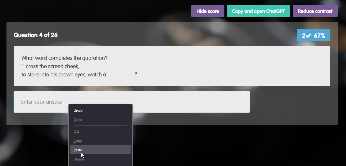 Educake ChatGPT Button + Allow Pasting