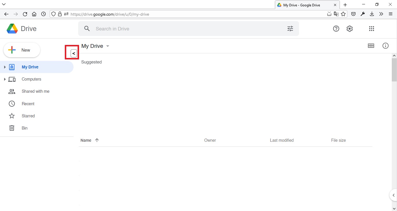 Allow Sidebar Hide Google Drive