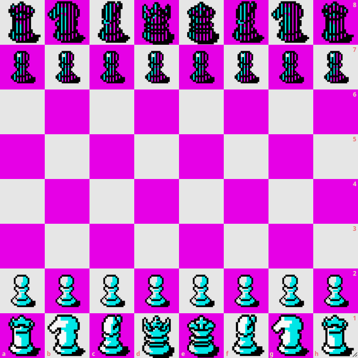 Lichess 1 Kbyte Gambit piece set & board