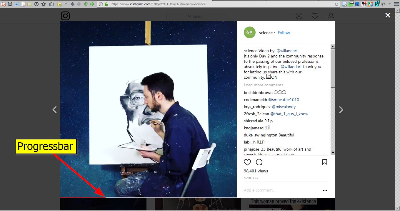 Add Instagram Video Progressbar
