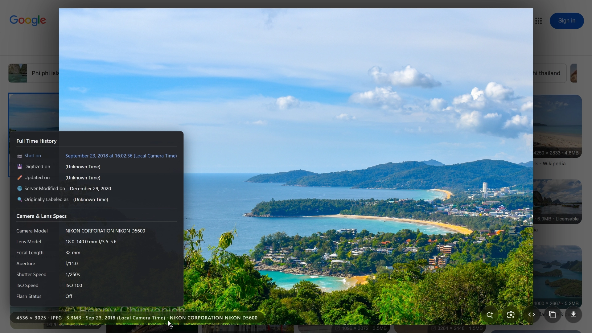 Custom Lightbox & EXIF Panel