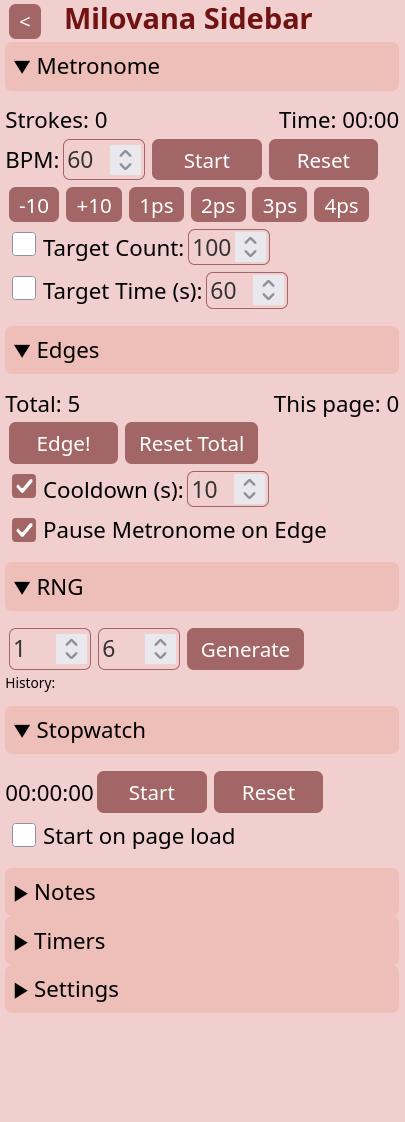Milovana: Sidebar - Source code
