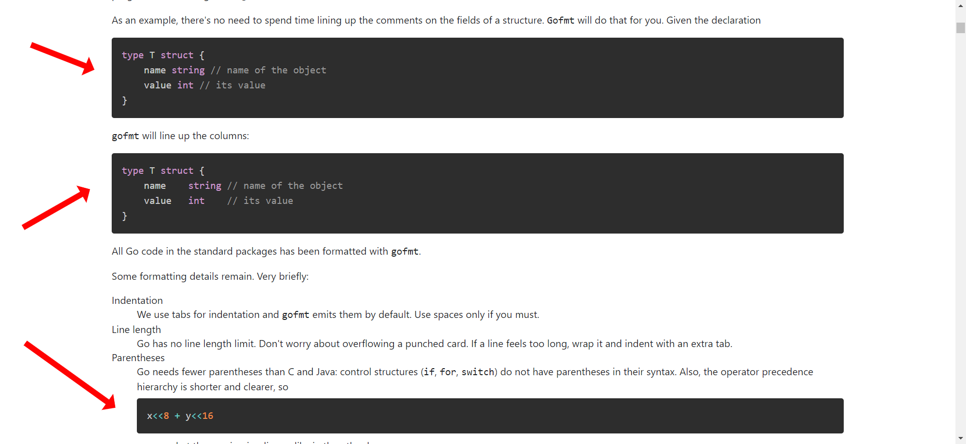 Go.dev Golang site Code Highlight