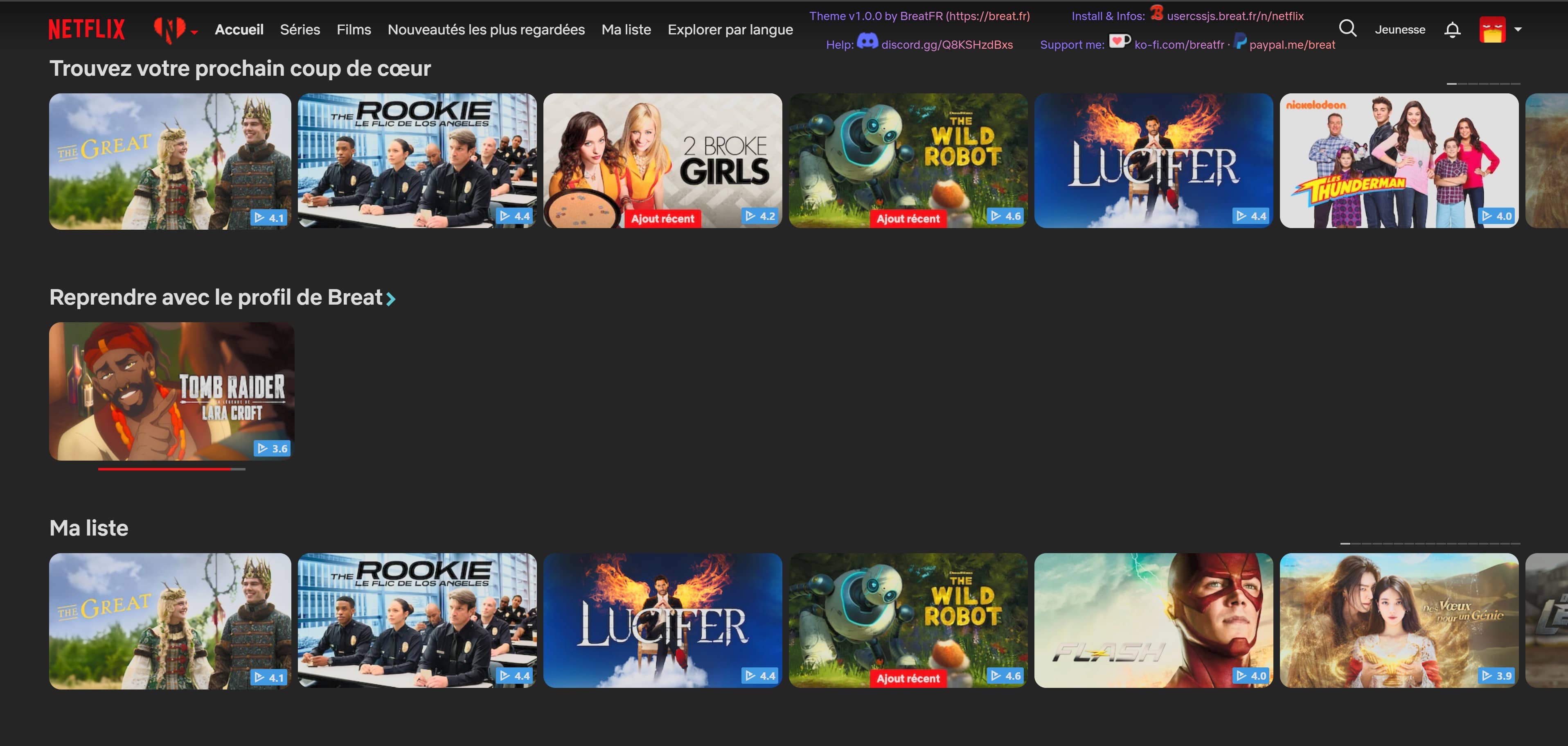 Netflix optimized & customizable for wide screens