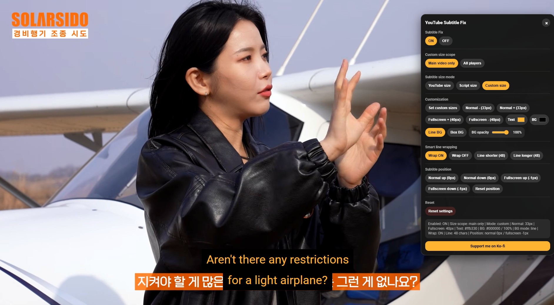 YouTube Subtitle Fix