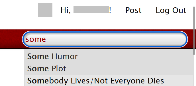 AO3: Autocomplete in Menu Search Field - Version history