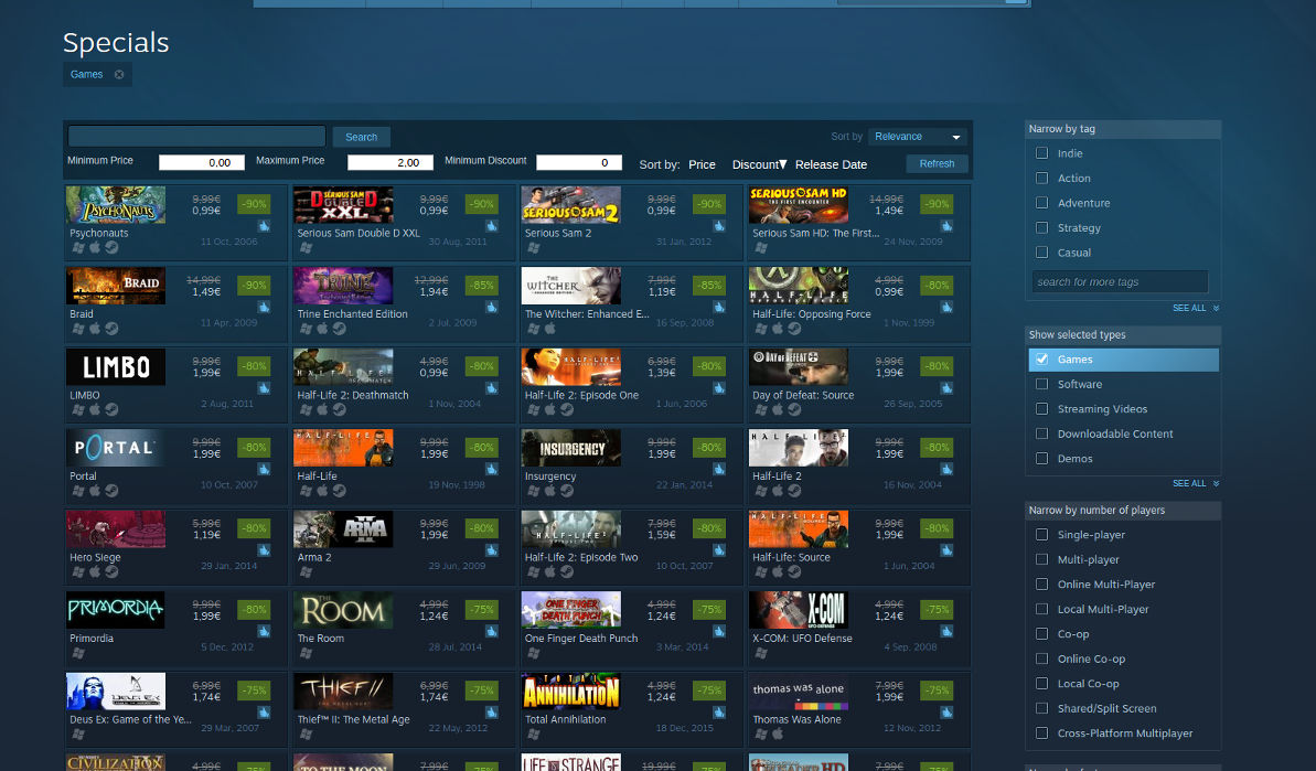 Steam Custom Layout, Sorting and Filtering