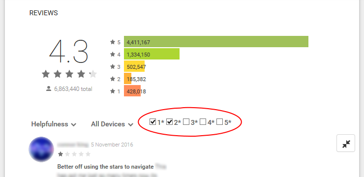 Google to improve and filter Play Store app ratings