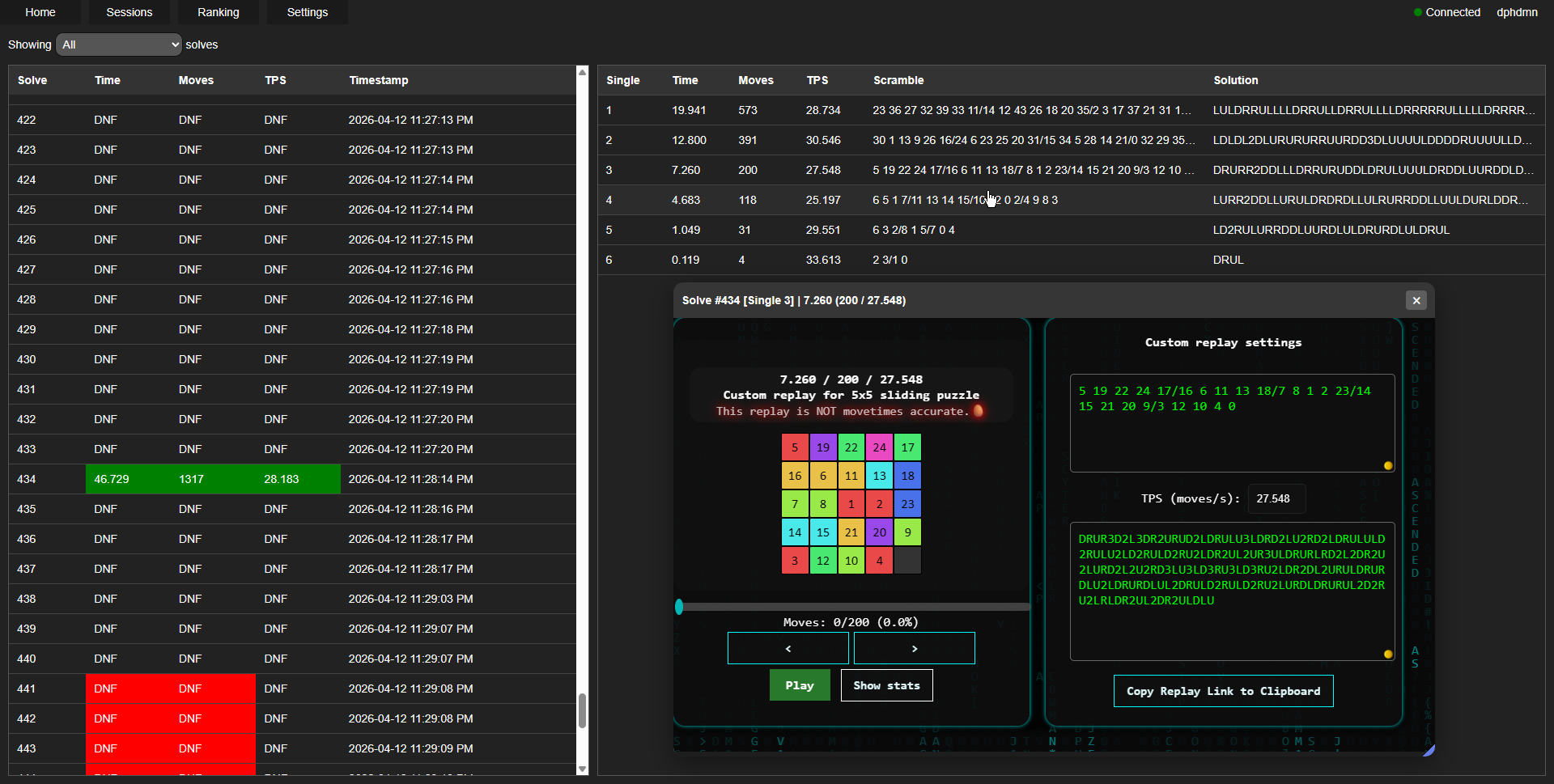 Sliding Puzzle Replay Integration for play.slidysim.com