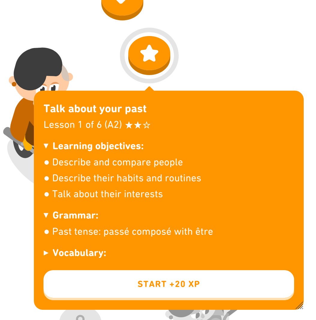 Duolingo extended lesson info
