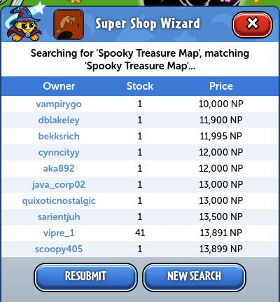 Neopets: Various Shop Wizard & SSW Improvements