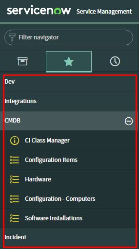 ServiceNow Inject Custom Bookmarks into UI