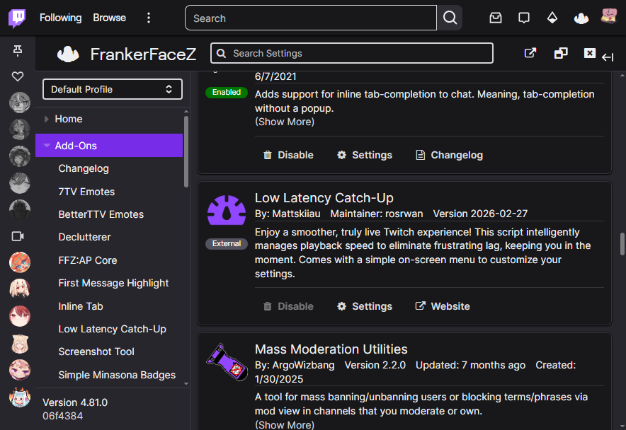 Twitch Low Latency Catch-Up for FFZ - Source code